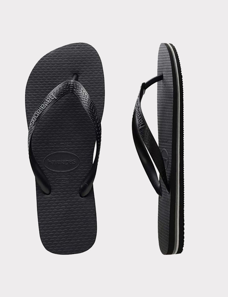 Havaianas Rubber Logo Black/Grey - Denim and Cloth