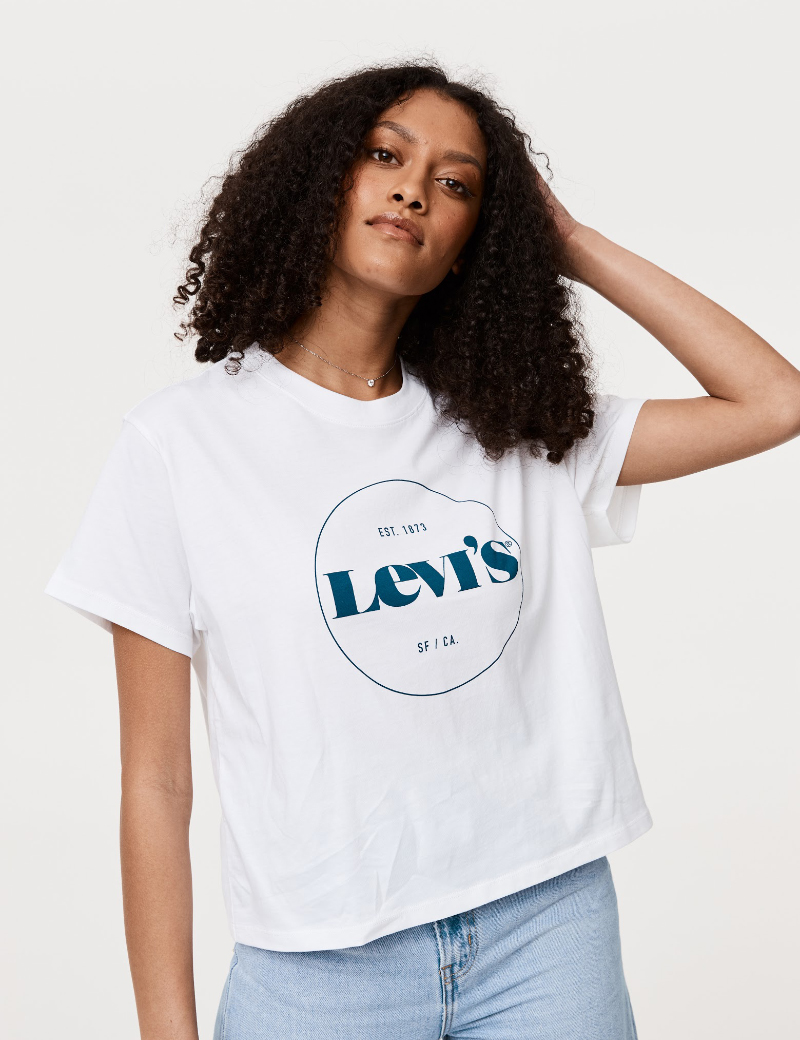 graphic varsity tee levis
