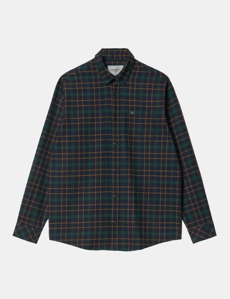 Carhartt Baxter Ls Shirt Navy - Denim 