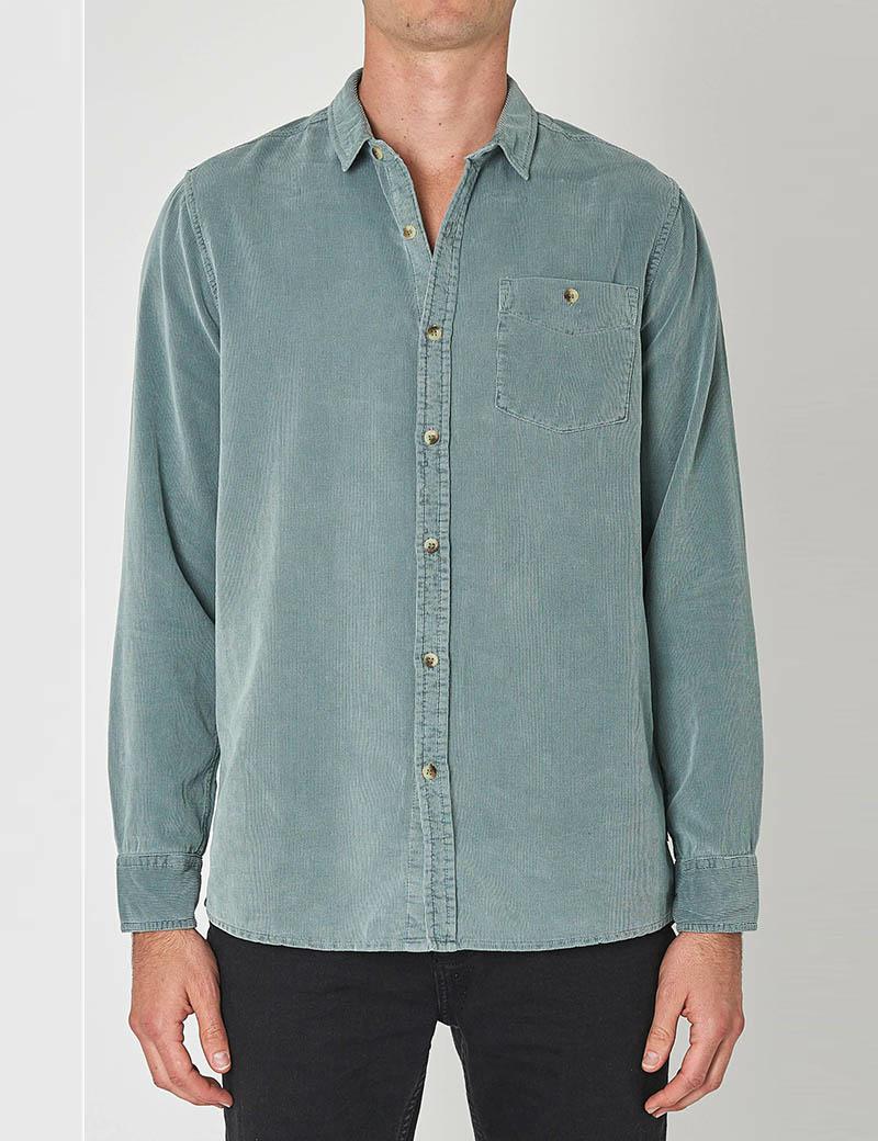 Rollas Men At Work Cord Shirt Sl - Denim and Cloth