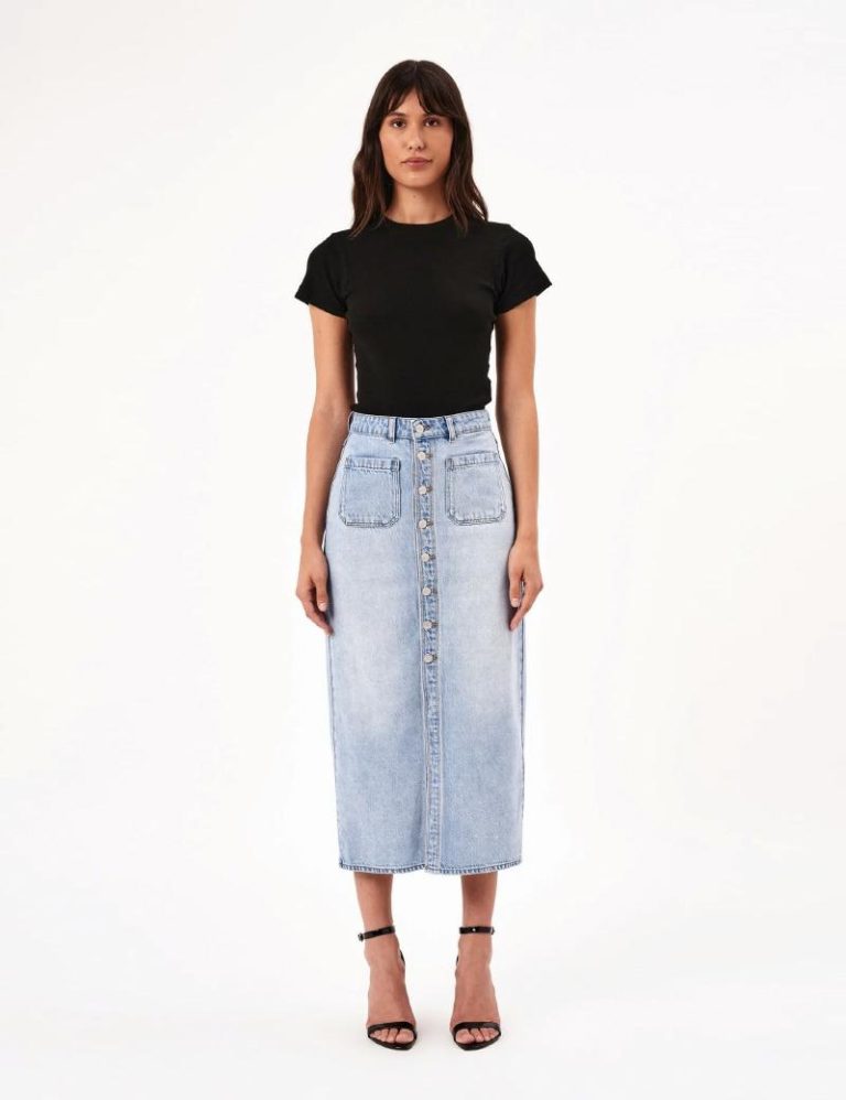 Rollas Sailor Skirt Lyocell Blue - Denim and Cloth