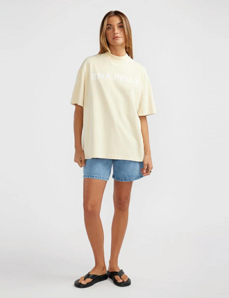 Ena Pelly Chloe Oversized Tee Lemon