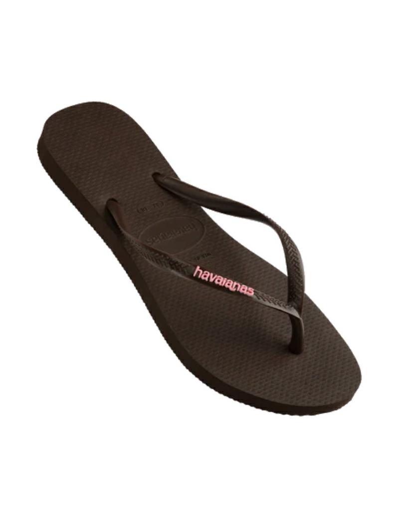 Havaianas Slim Logo Brown Pink