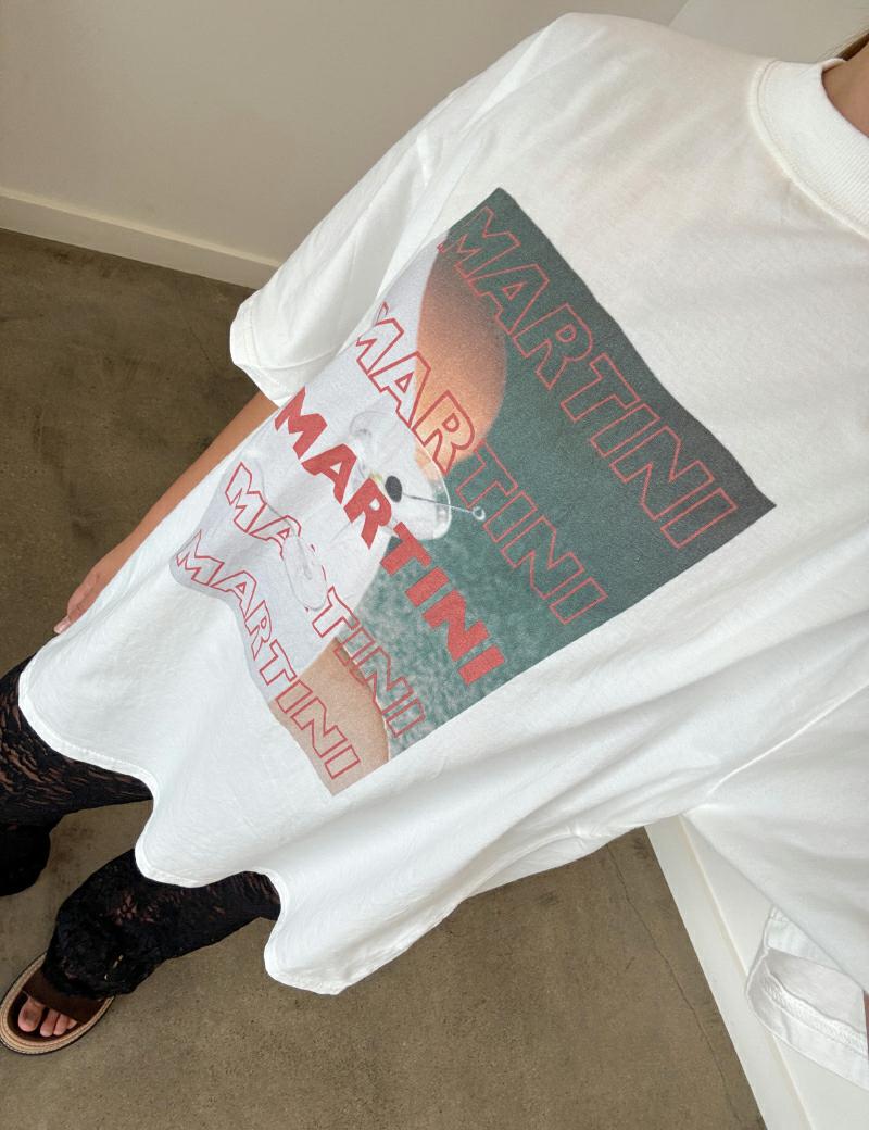 Peach & Parla Martini Tee White