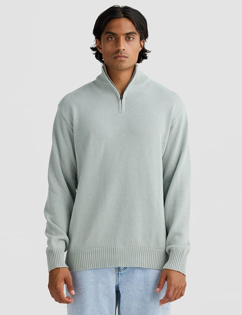 Ortc Campbell Knit Qtr Zip Sage