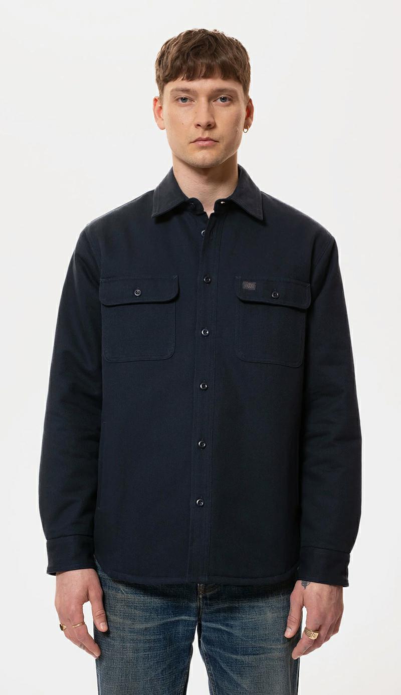 Nudie Glenn Padded Shirt Navy
