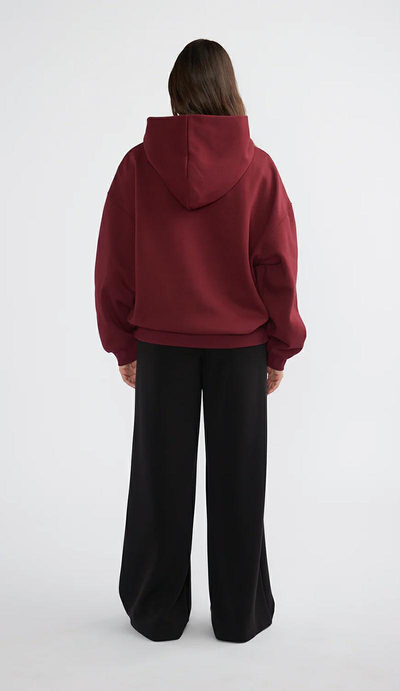 Ena Pelly Varsity Hoodie Burgundy