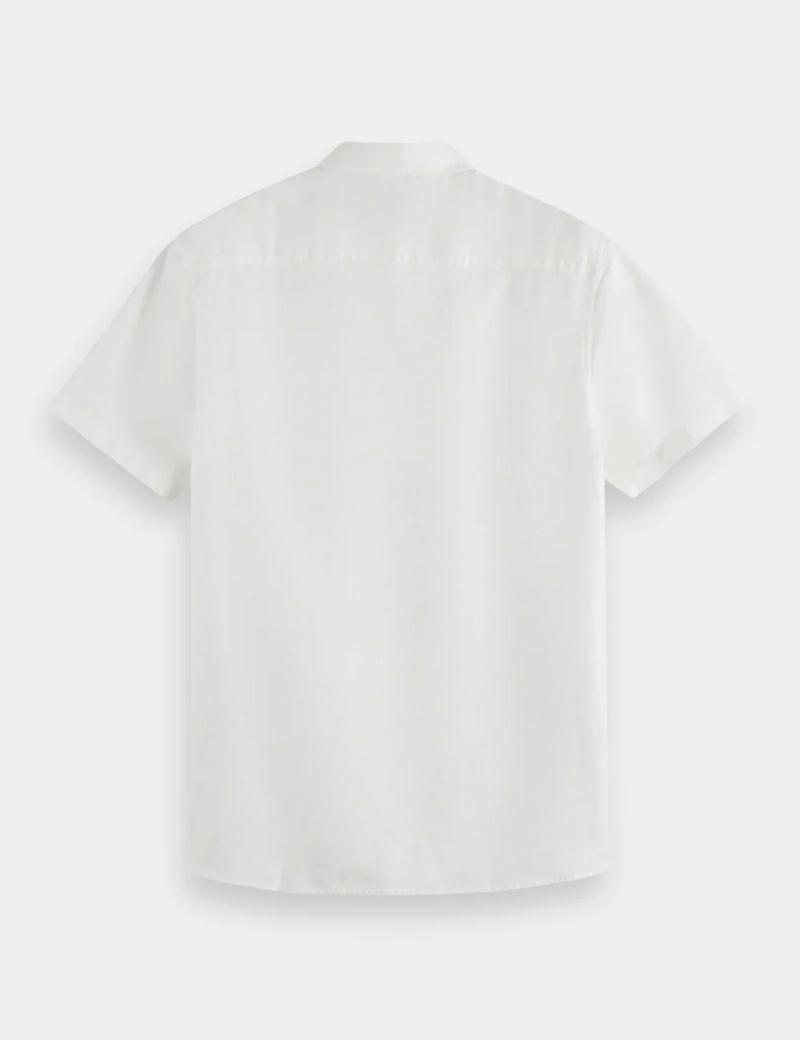 Scotch & Soda Linen Ss Shirt White