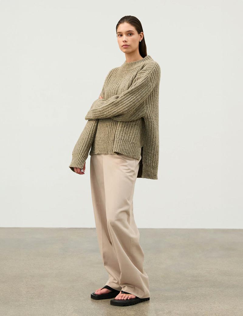 Zulu & Zephyr Olive Marino Wool Knit