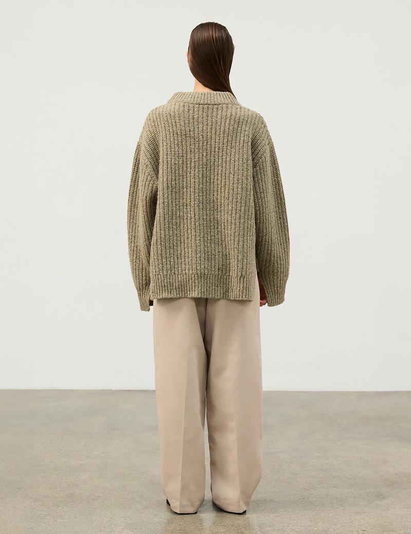 Zulu & Zephyr Olive Marino Wool Knit