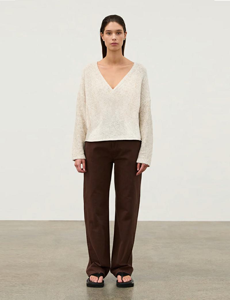 Zulu & Zephyr Camel Marle v Neck Jumper
