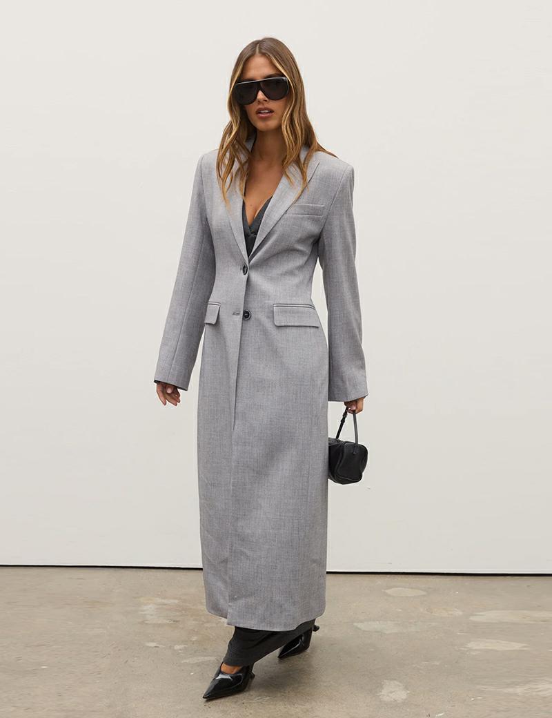 Bayse Brand Valeria Coat Fog Grey