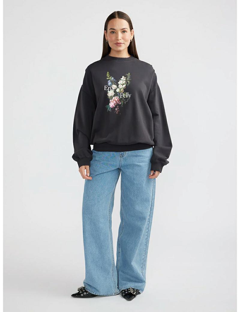 Ena Pelly Botanic Sweatshirt Blk