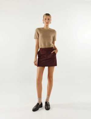Madison the Label Collins Mini Skirt Plum