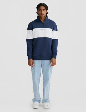 Ortc Panel Qtr Zip Navy White