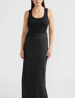 Ena Pelly Zia Satin Skirt Black