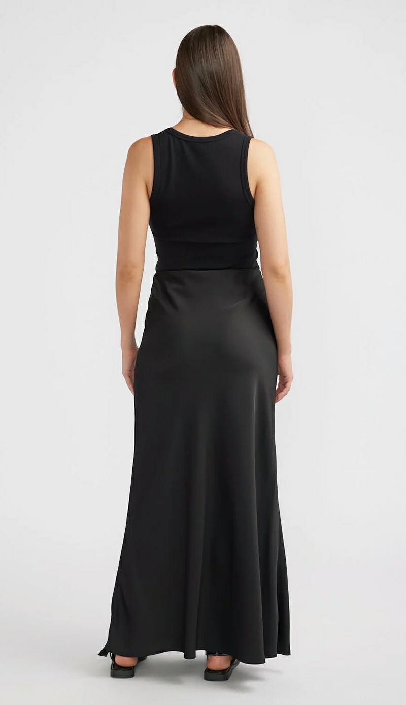 Ena Pelly Zia Satin Skirt Black