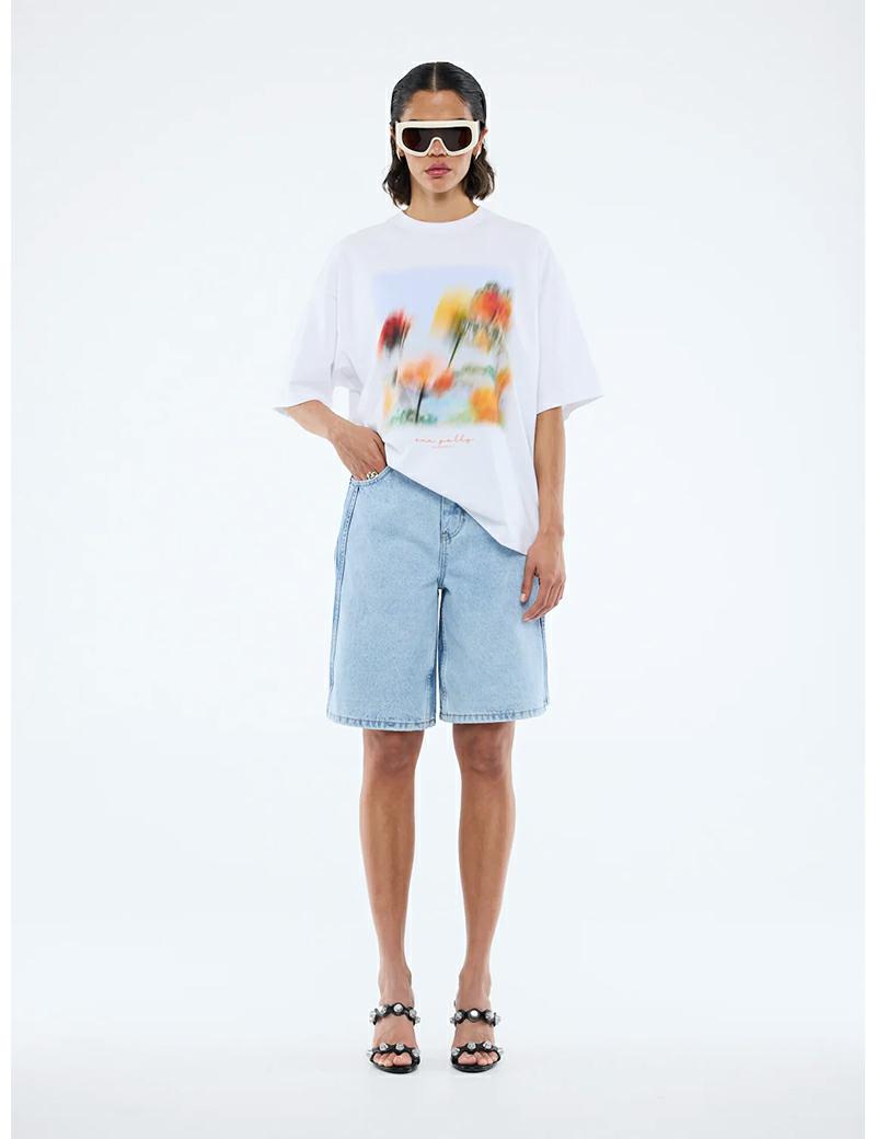 Ena Pelly Blurred Daisy Tee White