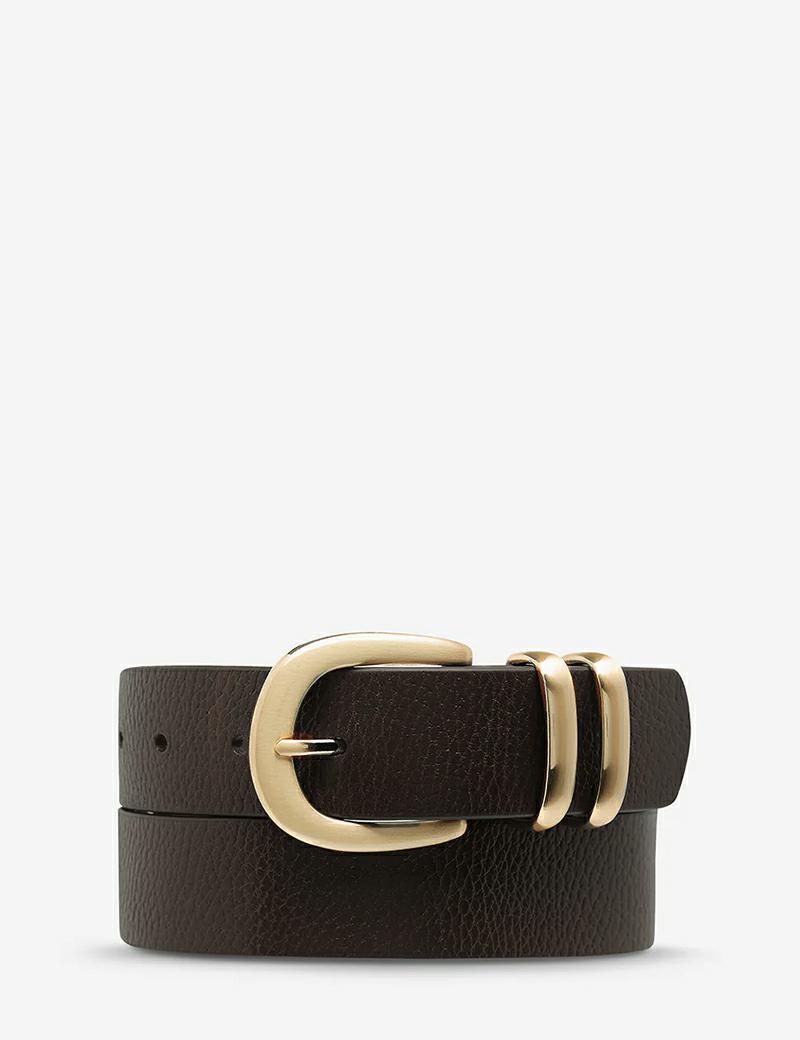 Status Anxiety Let It Be Belt Choc Gold