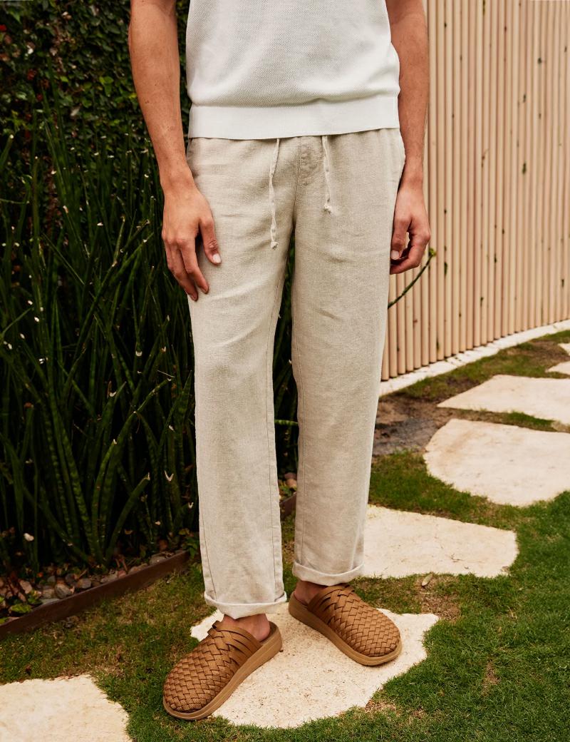 Academy Riviera Linen Pant Oatmea