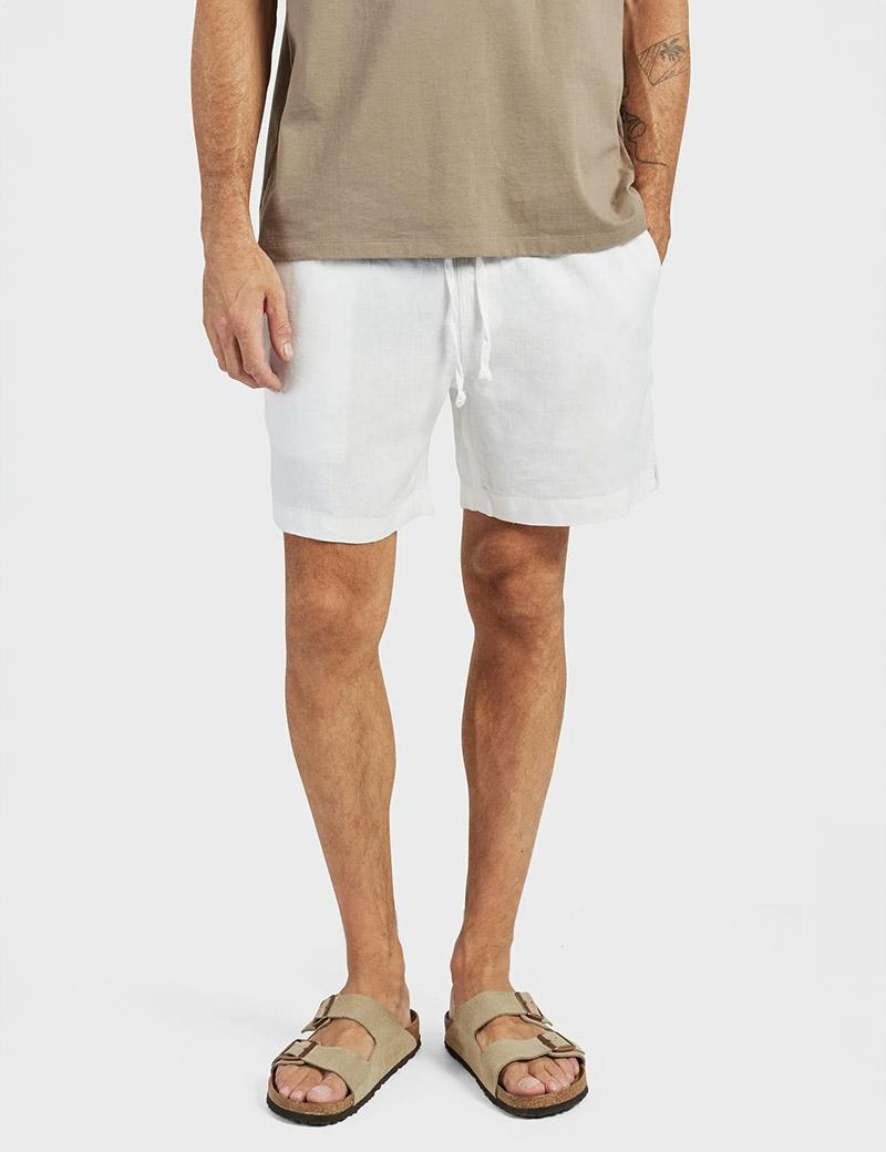 Academy Riviera Linen Short White