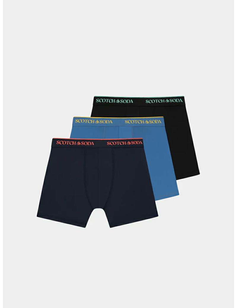 Scotch & Soda 3PK Logo Boxers Multi Nav