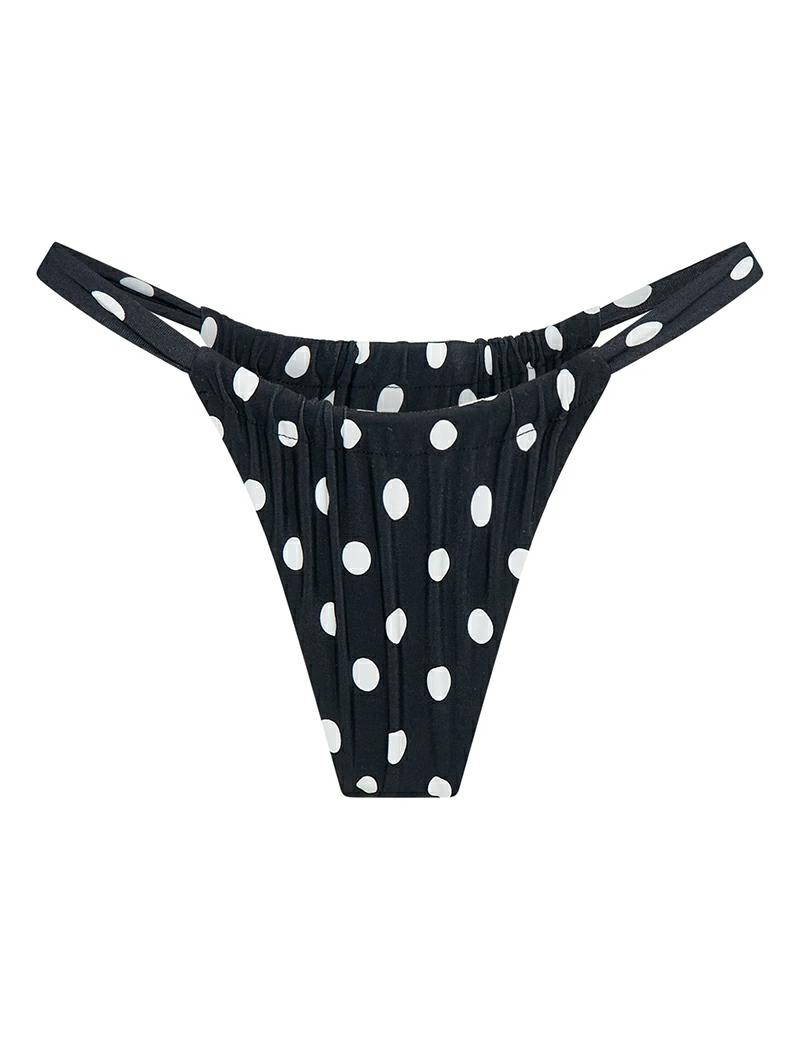 Vacay Swimwear Rhodes Bottom Black Polka
