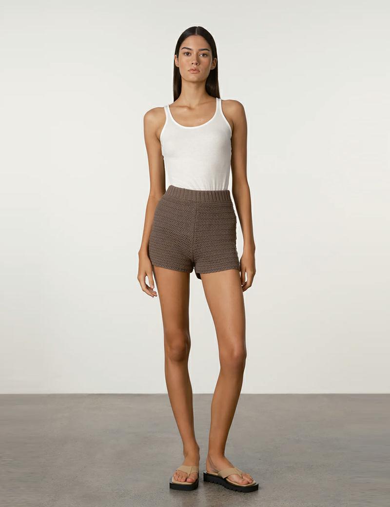Zulu & Zephyr Carob Lattice Knit Short
