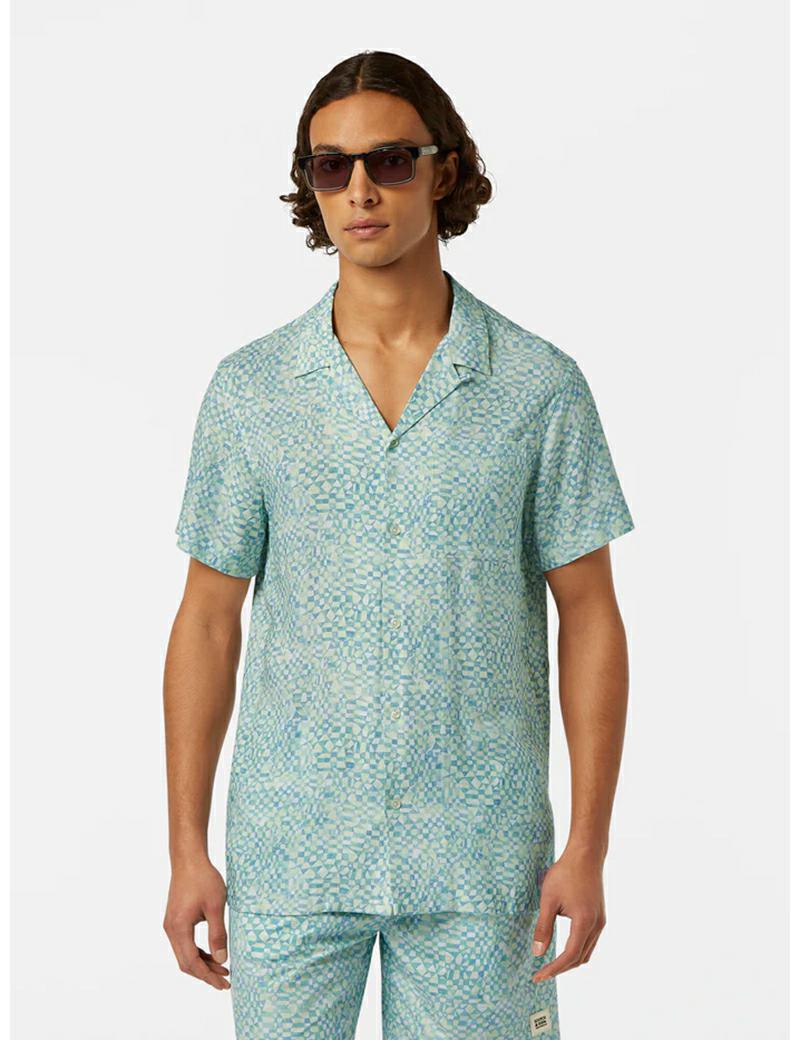 Scotch & Soda Aop Ss Fitted Shirt Luna