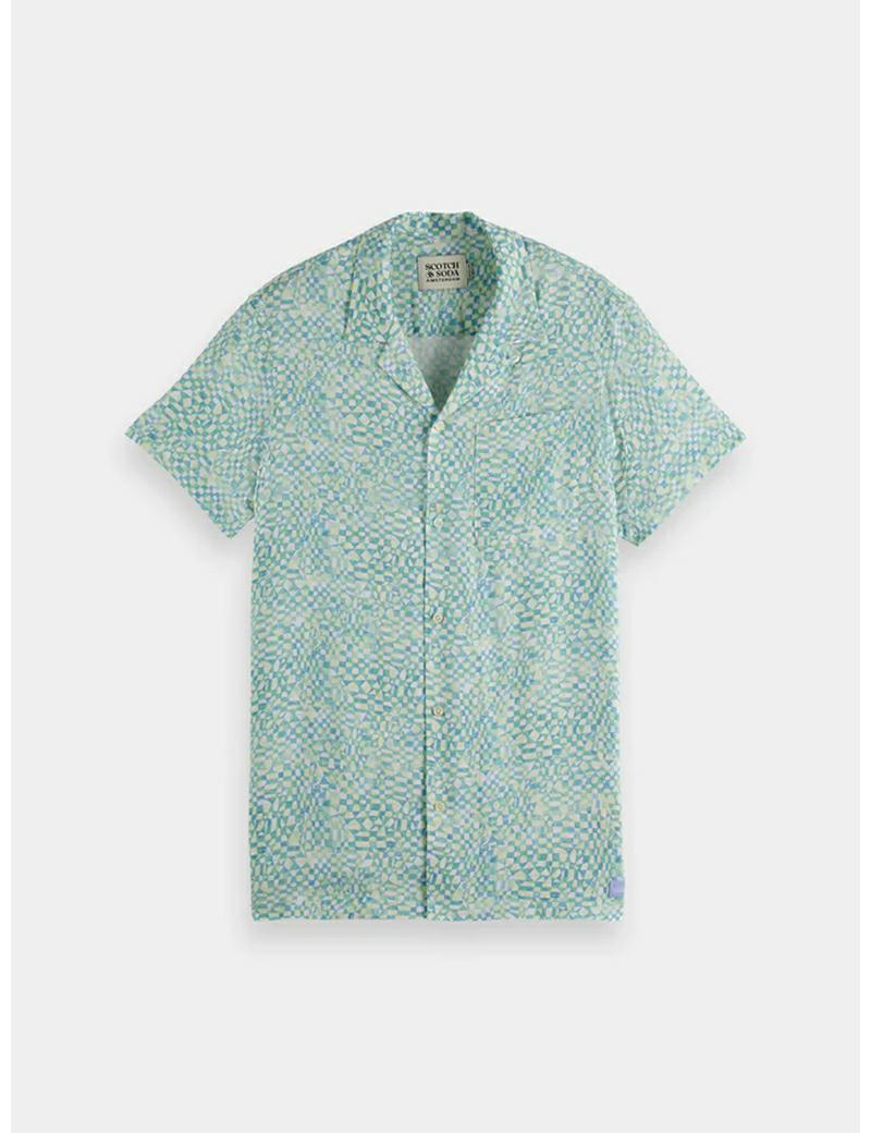 Scotch & Soda Aop Ss Fitted Shirt Luna