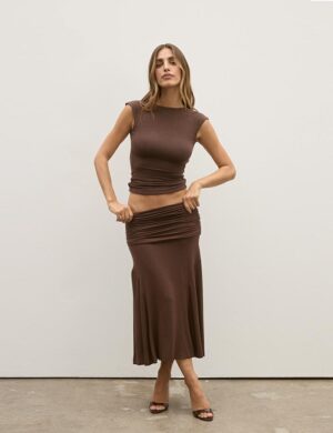 Bayse Brand Noemi Skirt Chocolate