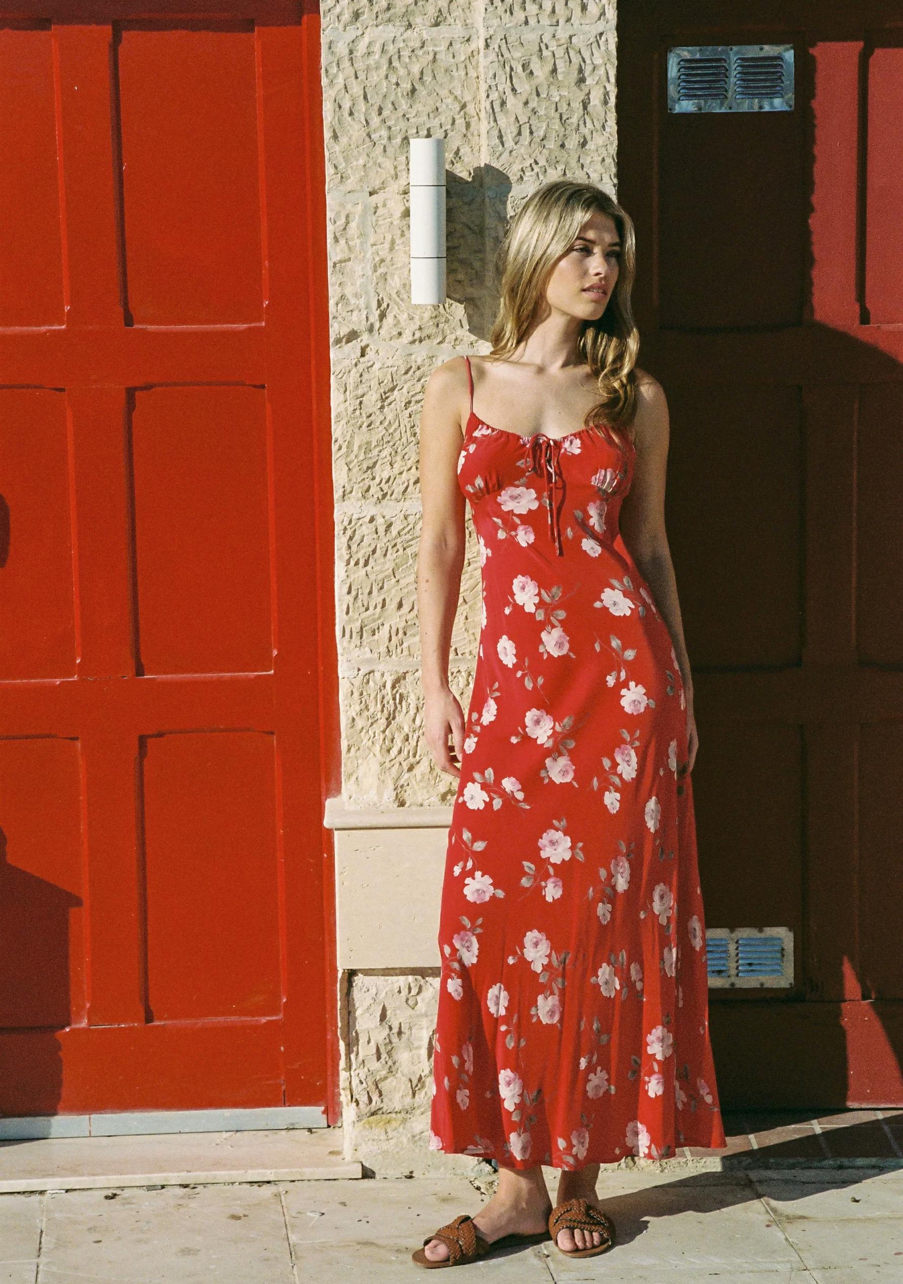 Auguste Anne Tie Slip Maxi Dress