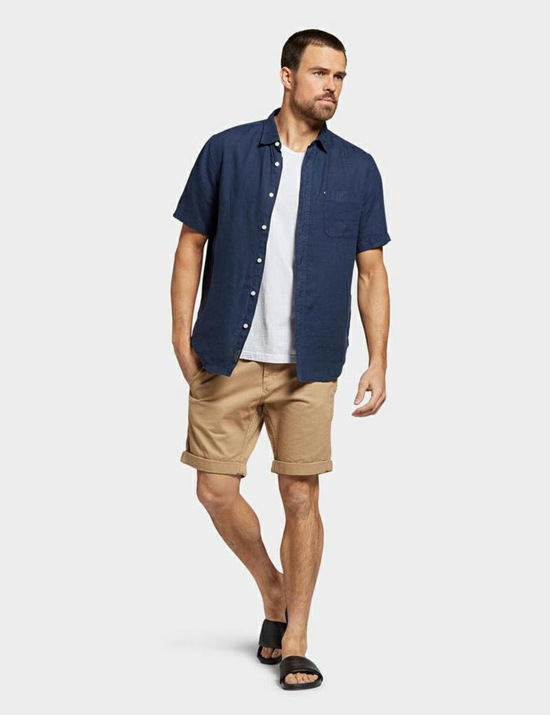 Academy Hampton Linen Ss Navy