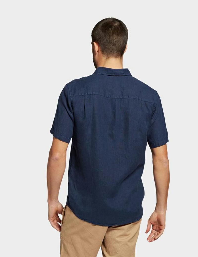 Academy Hampton Linen Ss Navy