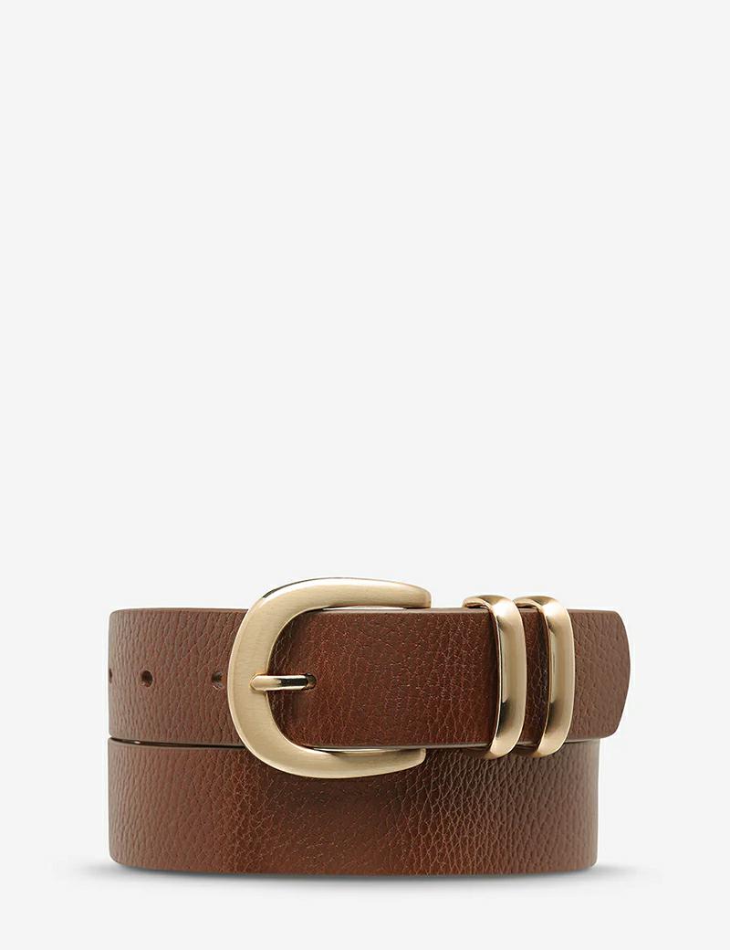 Status Anxiety Let It Be Belt Tan Gold