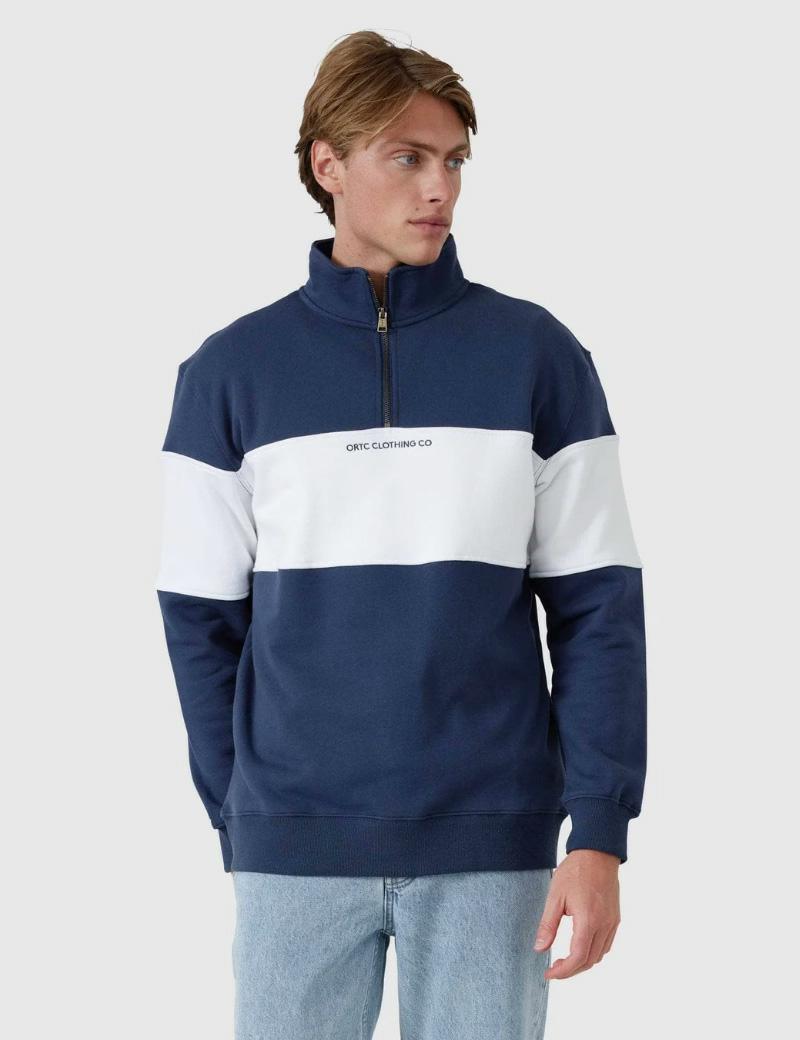 Ortc Panel Qtr Zip Navy White