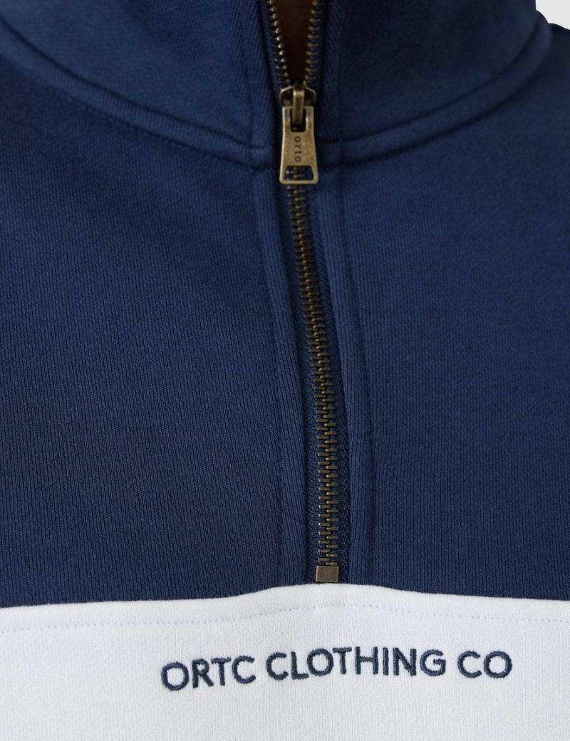 Ortc Panel Qtr Zip Navy White