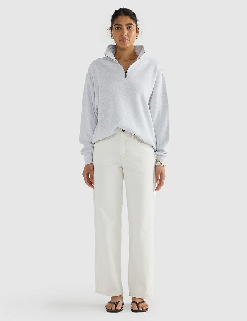 Ortc Ava Ribbed Qtr Zip Marle