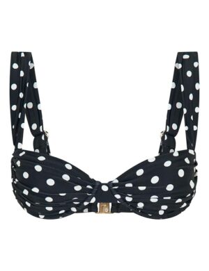 Vacay Swimwear Rhodes Top Black Polka