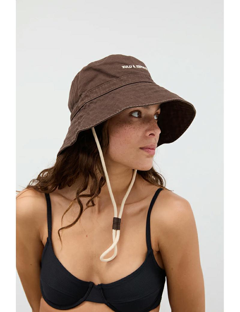 Zulu & Zephyr Zz Logo Bucket Hat Cocoa