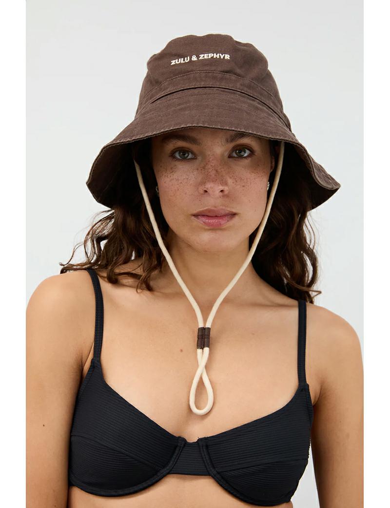 Zulu & Zephyr Zz Logo Bucket Hat Cocoa