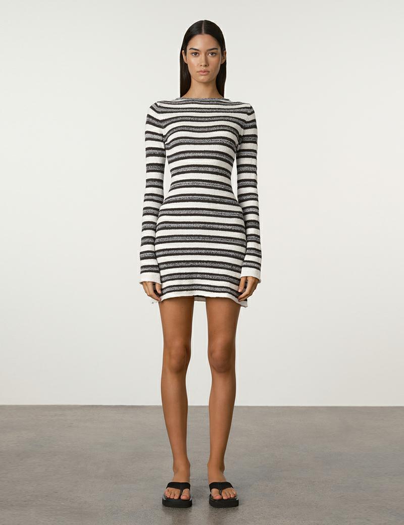 Zulu & Zephyr Marle Stripe Mini Knit Dr