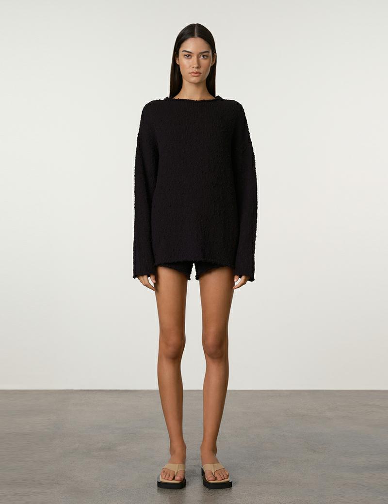 Zulu & Zephyr Boucle Knit Jumper Black