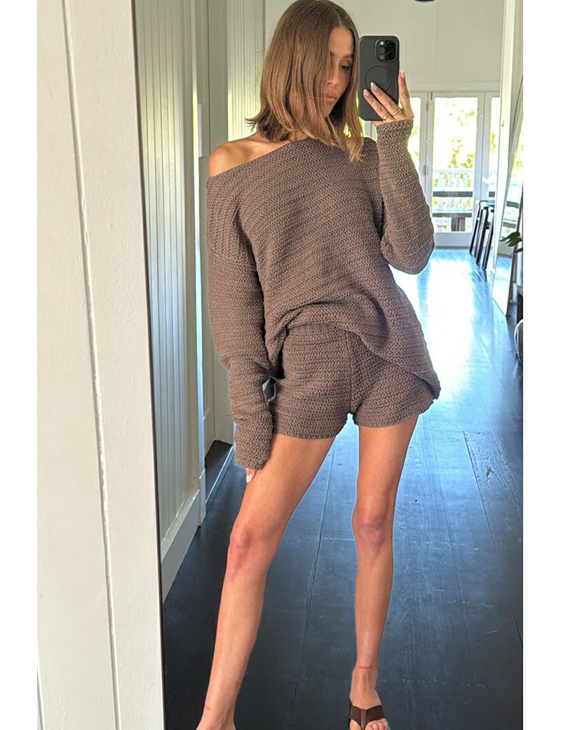 Zulu & Zephyr Carob Lattice Knit Short