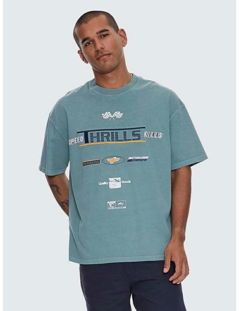 Thrills Rapid Fire Os Tee Green