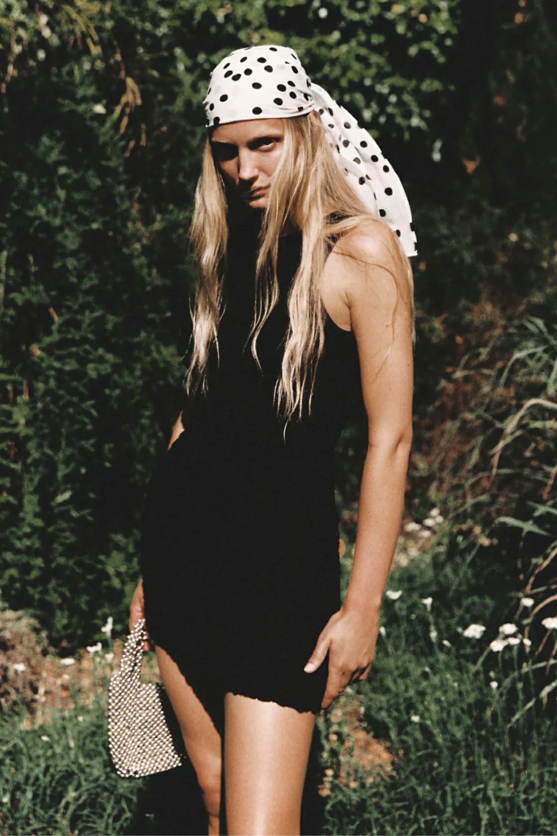 Zulu & Zephyr Crinkle Knit Mini Black