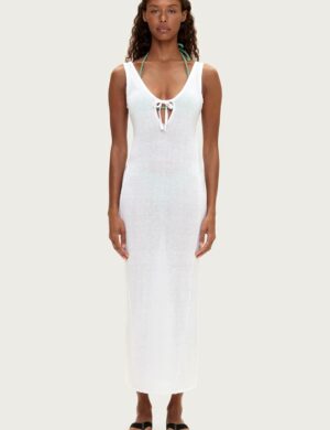 Zulu & Zephyr Panelled Knit Dress White