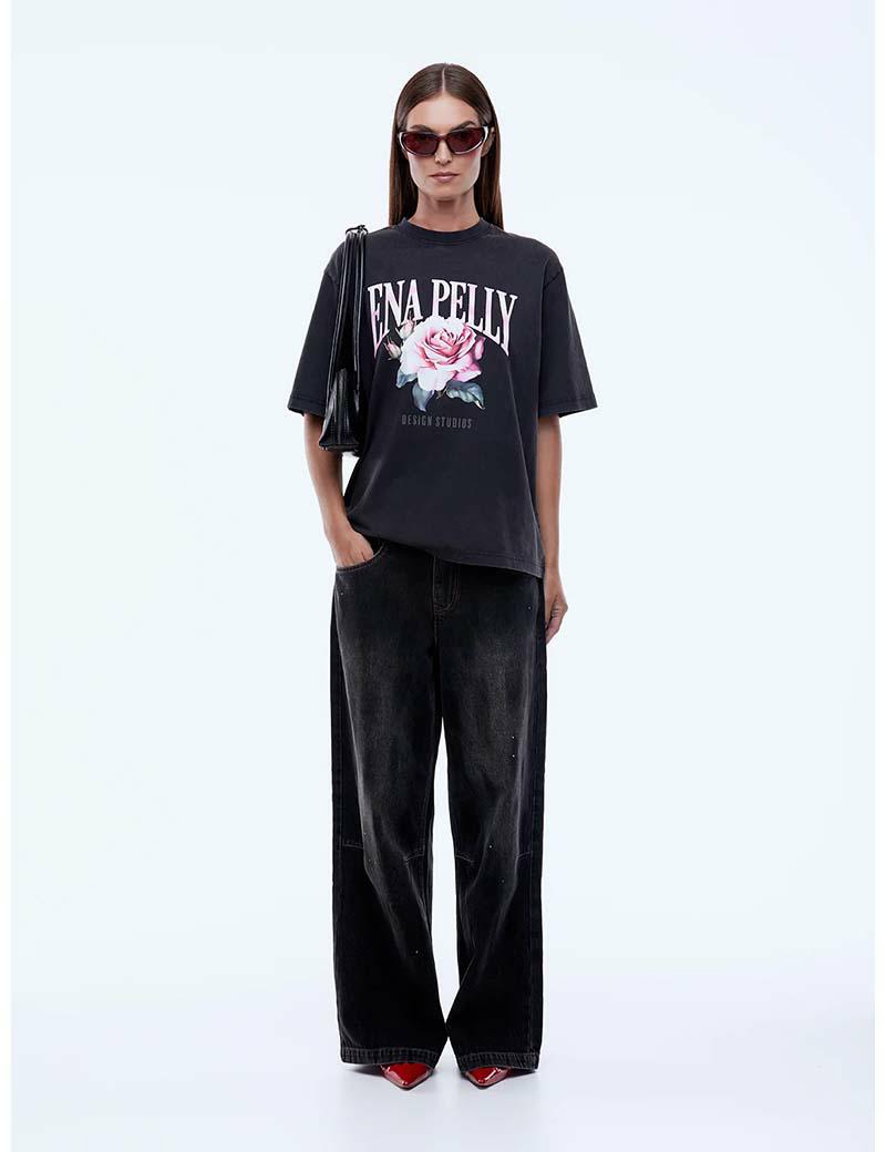 Ena Pelly Ep Rose Tee Black