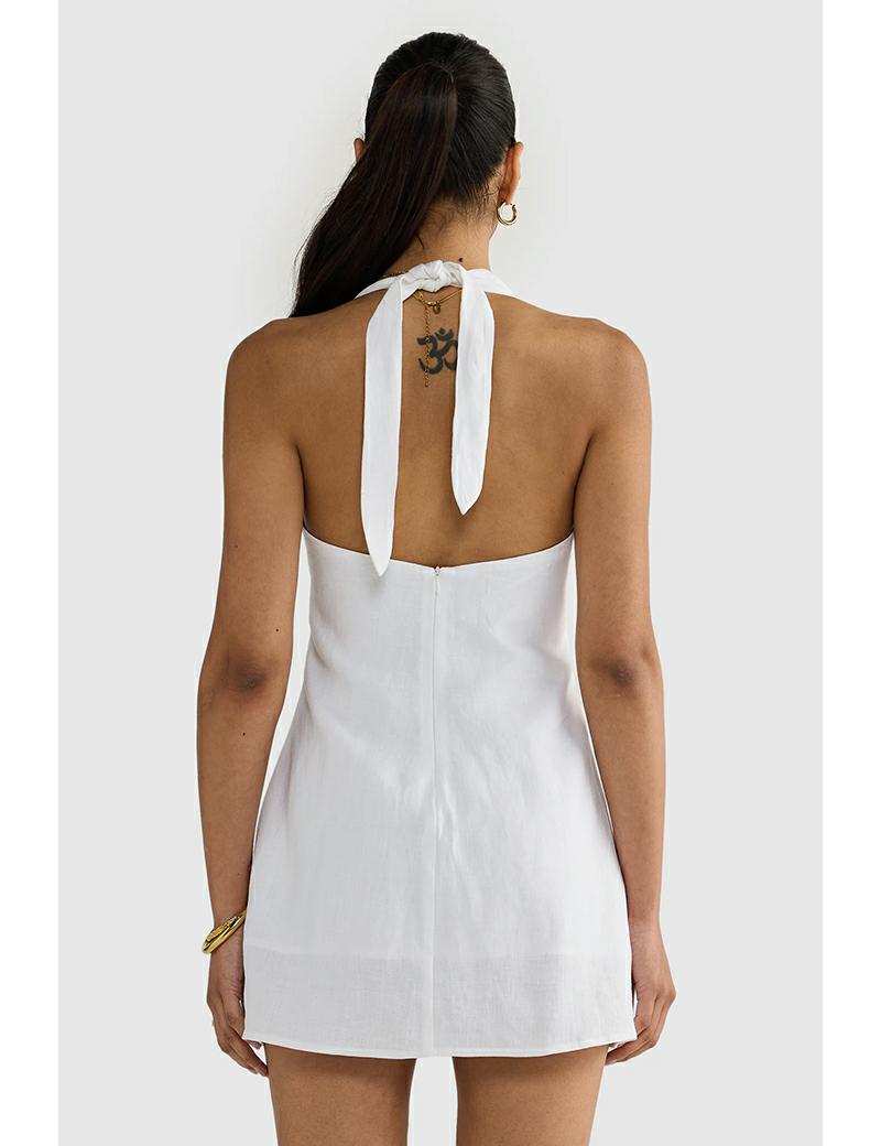 Ortc Rosa Linen Mini Dress Wht