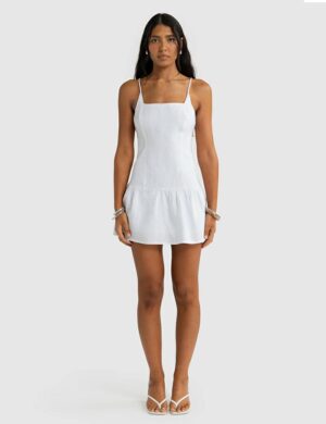 Ortc Celine Linen Dress Wht